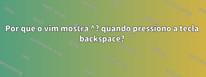 Por que o vim mostra ^? quando pressiono a tecla backspace?