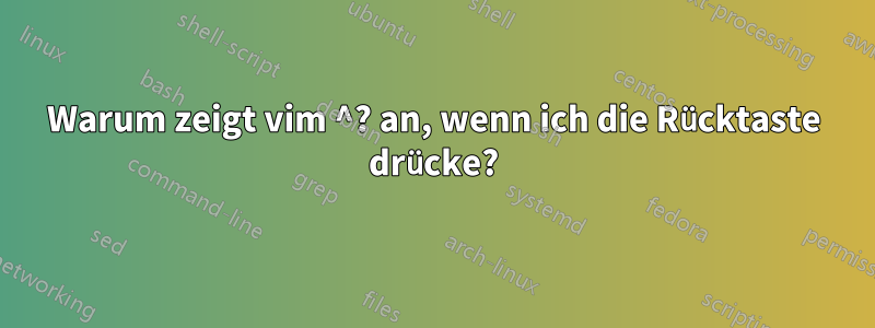 Warum zeigt vim ^? an, wenn ich die Rücktaste drücke?