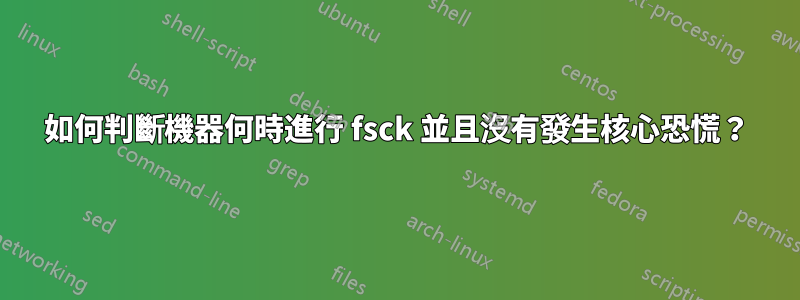 如何判斷機器何時進行 fsck 並且沒有發生核心恐慌？