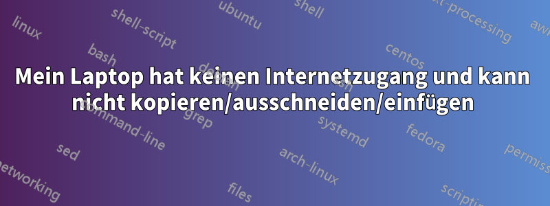 Mein Laptop hat keinen Internetzugang und kann nicht kopieren/ausschneiden/einfügen