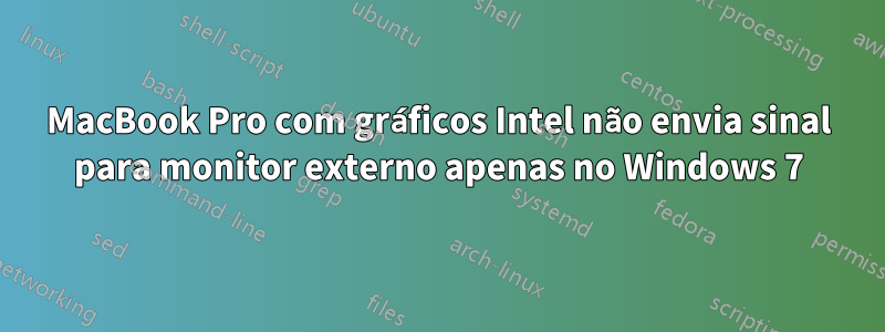 MacBook Pro com gráficos Intel não envia sinal para monitor externo apenas no Windows 7