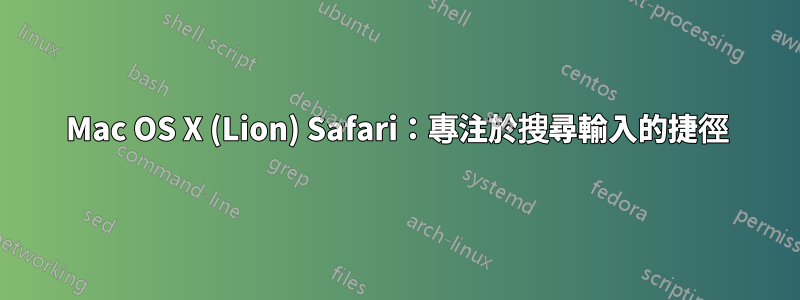 Mac OS X (Lion) Safari：專注於搜尋輸入的捷徑