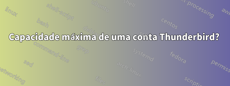 Capacidade máxima de uma conta Thunderbird?