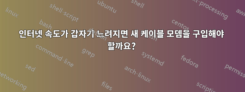 인터넷 속도가 갑자기 느려지면 새 케이블 모뎀을 구입해야 할까요?