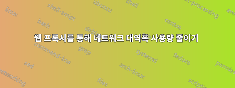 웹 프록시를 통해 네트워크 대역폭 사용량 줄이기