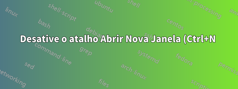 Desative o atalho Abrir Nova Janela (Ctrl+N) Firefox 4