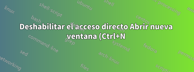 Deshabilitar el acceso directo Abrir nueva ventana (Ctrl+N) Firefox 4