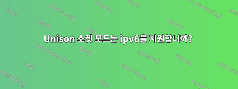 Unison 소켓 모드는 ipv6을 지원합니까?