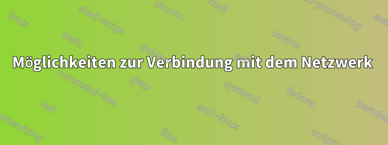 Möglichkeiten zur Verbindung mit dem Netzwerk