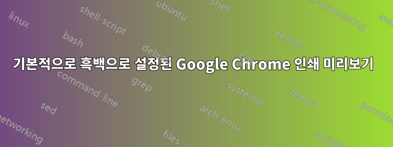 기본적으로 흑백으로 설정된 Google Chrome 인쇄 미리보기 