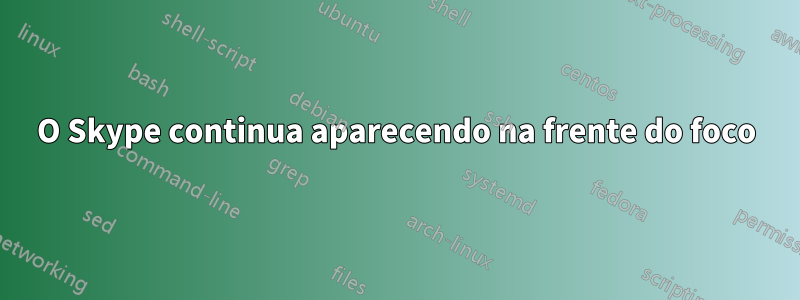 O Skype continua aparecendo na frente do foco