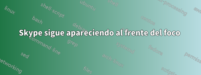 Skype sigue apareciendo al frente del foco
