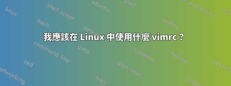 我應該在 Linux 中使用什麼 vimrc？