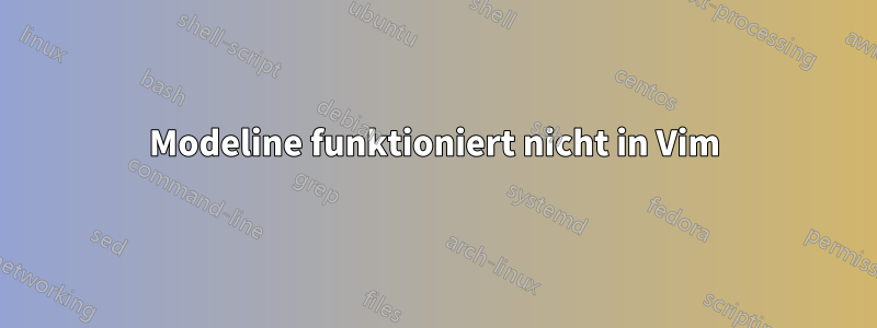 Modeline funktioniert nicht in Vim