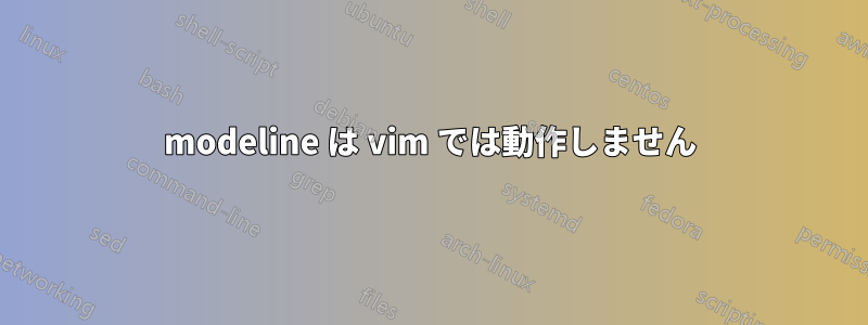 modeline は vim では動作しません