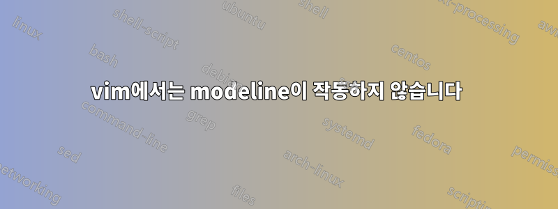 vim에서는 modeline이 작동하지 않습니다