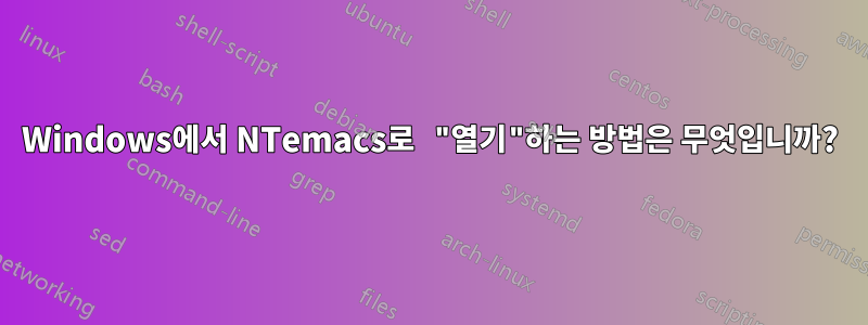 Windows에서 NTemacs로 "열기"하는 방법은 무엇입니까?