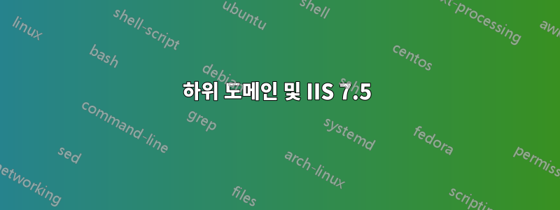 하위 도메인 및 IIS 7.5