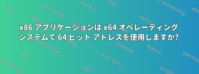 x86 アプリケーションは x64 オペレーティング システムで 64 ビット アドレスを使用しますか?