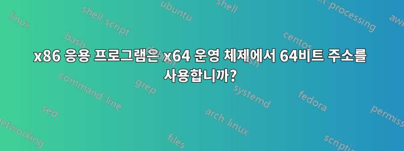 x86 응용 프로그램은 x64 운영 체제에서 64비트 주소를 사용합니까?