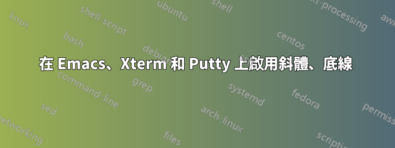 在 Emacs、Xterm 和 Putty 上啟用斜體、底線