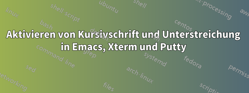 Aktivieren von Kursivschrift und Unterstreichung in Emacs, Xterm und Putty