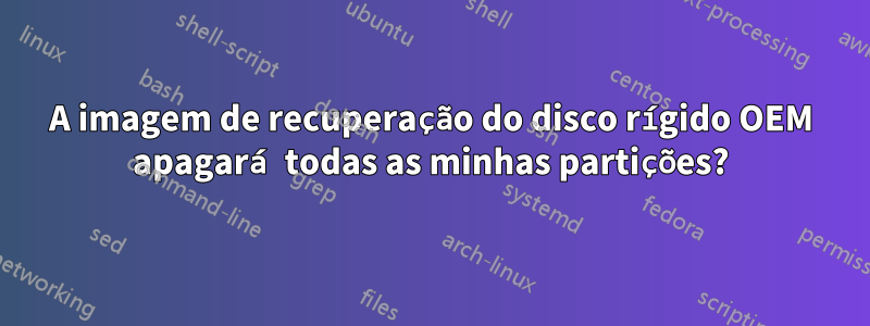 A imagem de recuperação do disco rígido OEM apagará todas as minhas partições?