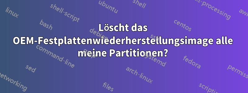 Löscht das OEM-Festplattenwiederherstellungsimage alle meine Partitionen?