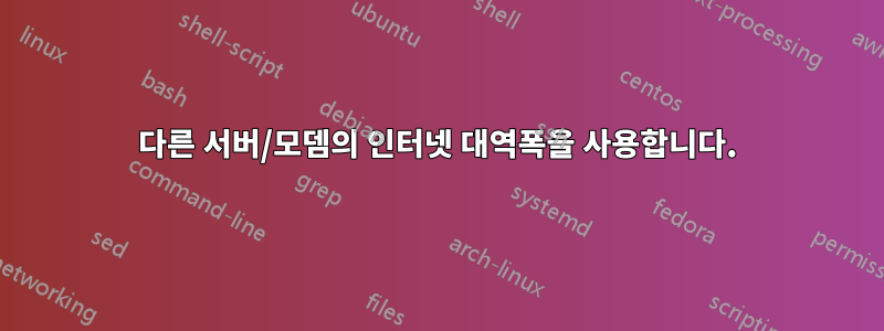 다른 서버/모뎀의 인터넷 대역폭을 사용합니다.