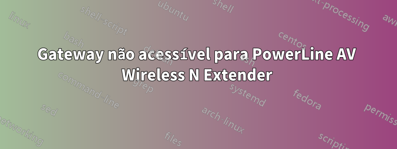 Gateway não acessível para PowerLine AV Wireless N Extender