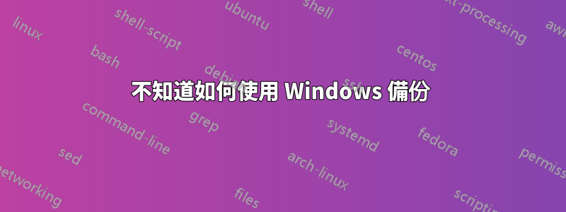 不知道如何使用 Windows 備份