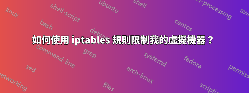如何使用 iptables 規則限制我的虛擬機器？