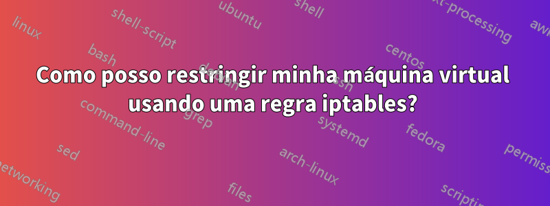 Como posso restringir minha máquina virtual usando uma regra iptables?