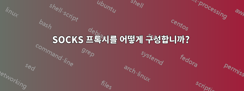 SOCKS 프록시를 어떻게 구성합니까?