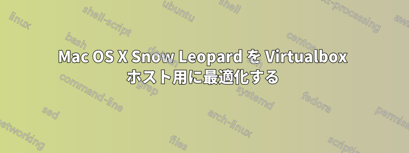 Mac OS X Snow Leopard を Virtualbox ホスト用に最適化する