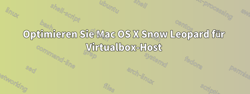 Optimieren Sie Mac OS X Snow Leopard für Virtualbox-Host