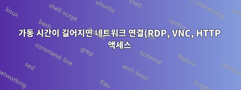 가동 시간이 길어지면 네트워크 연결(RDP, VNC, HTTP 액세스)이 느려집니다.