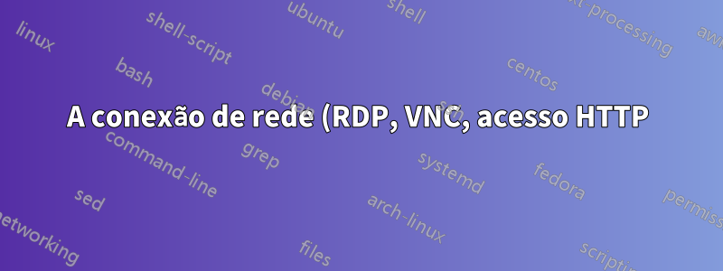 A conexão de rede (RDP, VNC, acesso HTTP) fica mais lenta com o tempo de atividade
