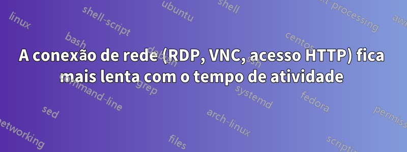 A conexão de rede (RDP, VNC, acesso HTTP) fica mais lenta com o tempo de atividade