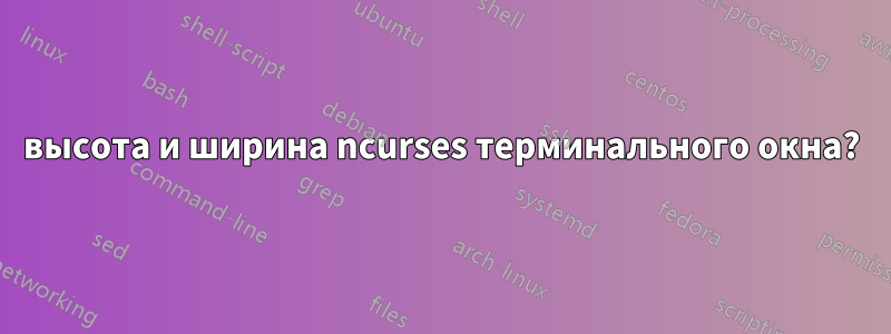 высота и ширина ncurses терминального окна?