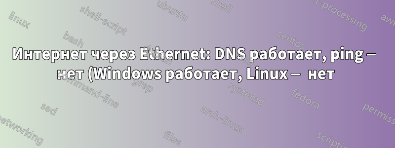 Интернет через Ethernet: DNS работает, ping — нет (Windows работает, Linux — нет)