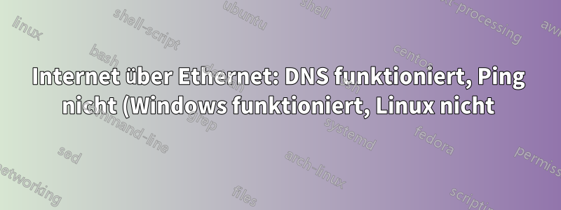 Internet über Ethernet: DNS funktioniert, Ping nicht (Windows funktioniert, Linux nicht)