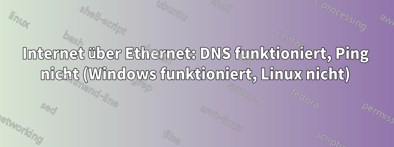 Internet über Ethernet: DNS funktioniert, Ping nicht (Windows funktioniert, Linux nicht)