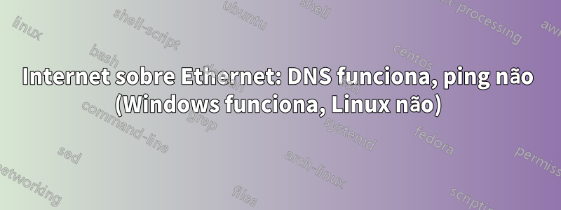 Internet sobre Ethernet: DNS funciona, ping não (Windows funciona, Linux não)