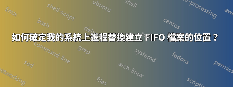 如何確定我的系統上進程替換建立 FIFO 檔案的位置？