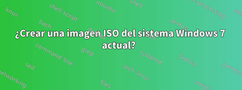¿Crear una imagen ISO del sistema Windows 7 actual? 