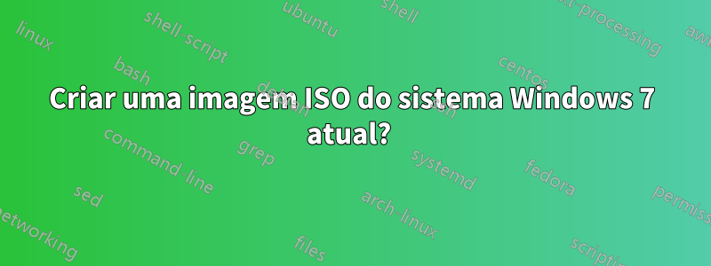 Criar uma imagem ISO do sistema Windows 7 atual? 