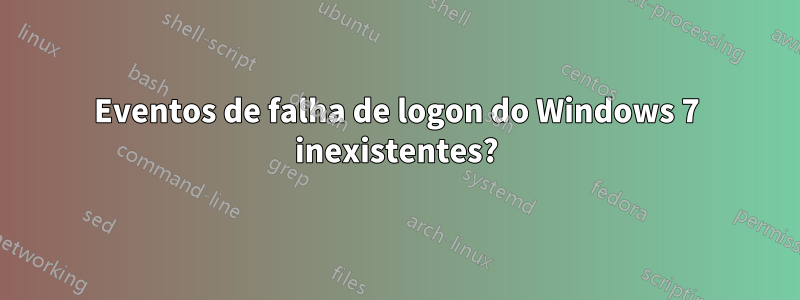 Eventos de falha de logon do Windows 7 inexistentes?