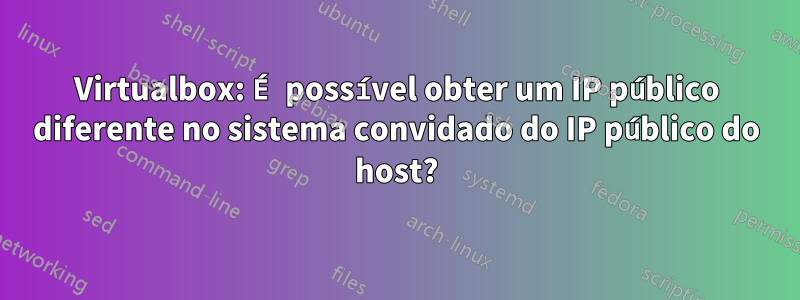 Virtualbox: É possível obter um IP público diferente no sistema convidado do IP público do host?