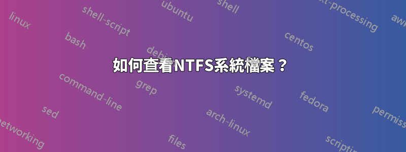 如何查看NTFS系統檔案？